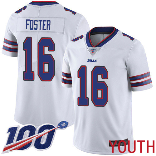 Youth Buffalo Bills #16 Robert Foster White Vapor Untouchable Limited Player 100th Season NFL Jersey->youth nfl jersey->Youth Jersey